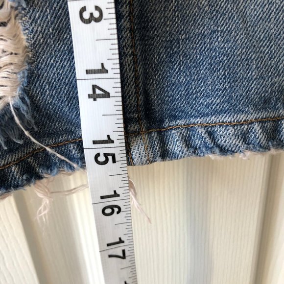 Reformation Sami Distressed Jean Skirt Size 25 - Picture 8 of 9